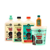 Kit Lola Meu Cacho Minha Vida Sh + Cond + Masc + Jelly Gel + Pinga! Óleo Cenoura e Oliva