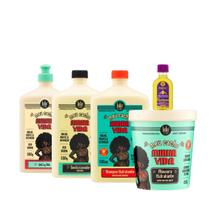 Kit Lola Meu Cacho Minha Vida Sh + Cond + Masc + Jelly Gel + Pinga! Óleo Pataúa e Moringa