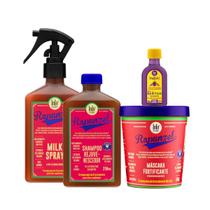 Kit Lola Rapunzel Sh 250ml + Spray Milk 250ml + Masc 450ml + Pinga! Óleo Açaí e Pracaxi 50ml