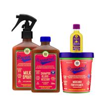 Kit Lola Rapunzel Sh 250ml + Spray Milk 250ml + Masc 450ml + Pinga! Óleo Pataúa e Moringa 50ml
