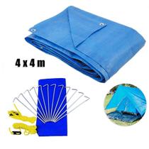 Kit Lona Multiuso 4x4m + Conjunto de Estacas para Camping