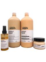Kit Loreal Absolut Repair Gold Quinoa Shampoo Cond. 1,5L Mascara Golden 250g Serum