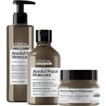 Kit Loreal Absolut Repair Molecular Shampoo, Máscara e Sérum