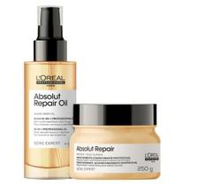 Kit LOréal Absolut Repair Óleo Reparador 10-in1 90ml + Máscara 250g