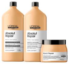 Kit LOréal Absolut Repair Shampoo 1,5L + Condicionador 1,5L + Máscara 500g