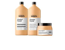 Kit LOréal Absolut Repair Shampoo 1,5L + Condicionador 1,5L + Máscara 500g