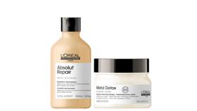 Kit LOréal Absolut Repair Shampoo 300ml + Metal Detox Máscara 250g
