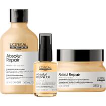 Kit Loreal Absolut Repair Shampoo, Máscara e Óleo