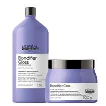 Kit loreal blondifier gloss shampoo 1500ml + mascara 500 gr