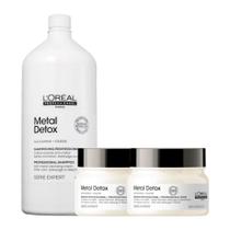 Kit loreal metal detox shampoo 1.5l+ 2 mascara 250g