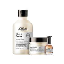 Kit loreal metal detox shampoo 300ml+mascara 250g+serum oil 50ml