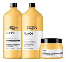 Kit loreal nutrioil shampoo e condicionador 1500 ml cada e máscara 500 gr Kit loreal nutrioil shampoo e condicionador 1500 ml cada e máscara 500 gr