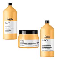 Kit loreal nutrioil shampoo e condicionador 1500 ml cada e máscara 500 gr
