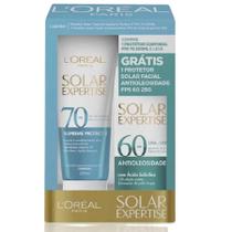 Kit LOréal Paris Protetor Solar Corporal FPS 70 Solar Expertise 200ml + Facial FPS 60 Antioleosidade 25g Kit LOréal Paris Protetor Solar Corporal FPS 70 Solar Expertise 200ml + Facial FPS 60 Antioleosidade 25g
