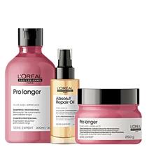 Kit Loréal Pro Longer Shampoo + Máscara+ Óleo 10in1 90ml