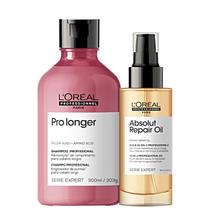 Kit Loréal Pro Longer Shampoo pq+ Absolut Repair Óleo 90ml Kit Loréal Pro Longer Shampoo pq+ Absolut Repair Óleo 90ml