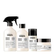 Kit LOréal Professionnel Metal Detox Shampoo Leave-in Máscara e Spray Neutralizador Anti-Metal (4 produtos) - L'Oréal Professionnel