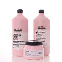 Kit LOréal Professionnel Serie Expert Vitamino Color Shampoo 1500ml Condicionador 1500ml Máscara 500g Kit LOréal Professionnel Serie Expert Vitamino Color Shampoo 1500ml Condicionador 1500ml Máscara 500g
