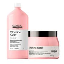 Kit Loréal Vitamino Color Shampoo 1500ml + Máscara 500gr