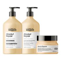 Kit lorel absolut repair gold shampoo 750ml+cond 750ml+mascara 250gr