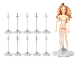 Kit Lote 10 Suporte Transparente Para Boneca Barbie Monster High