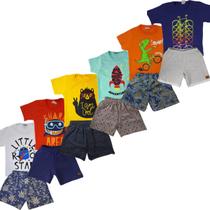 Kit Lote 12 Peças Roupa Infantil Menino 6 Conjuntos Masculino Atacado 1 ao 10