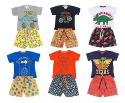 Kit Lote 12 Peças Roupa Infantil Menino Atacado Barato Verão