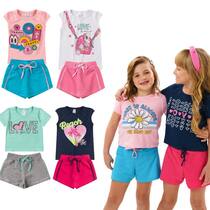Kit Lote 5 Conjunto Infantil Feminino Menina De Verão Calor Kit Lote 5 Conjunto Infantil Feminino Menina De Verão Calor