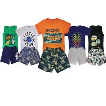 Kit Lote 5 Conjuntos Menino 10 Peças Roupa Infantil Masculino 1 ao 10