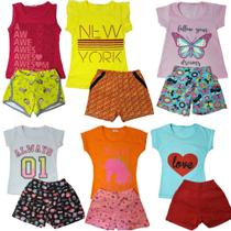 kit lote 6 conjuntos infantil menina roupa infantil feminino atacado 1 ao 10