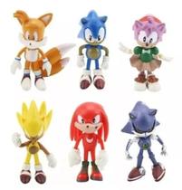 Kit Lote De Miniaturas Bonecos Action Figure Sonic 7cm A2 Kit Lote De Miniaturas Bonecos Action Figure Sonic 7cm A2