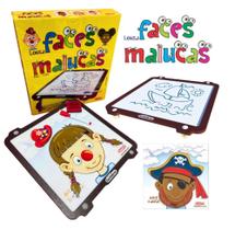Kit Lousa Faces Malucas Brinquedos Educativos - Carimbras