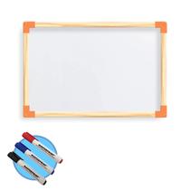 Kit lousa quadro branco 40 x 60 escolar + 3 canetas p quadro