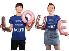 Kit Love Com 2 Camisas Camisetas Baby Look Dia Dos Namorados Casal Azul Marinho Kit Love Com 2 Camisas Camisetas Baby Look Dia Dos Namorados Casal Azul Marinho