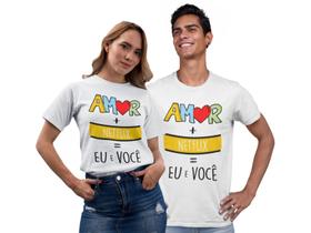 Kit Love Com 2 Camisas Camisetas Dia Dos Namorados Casal Branca - Del France