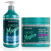 Kit Lowell Cacho Magico Gelatina 450g Creme Modelador 500ml Kit Lowell Cacho Magico Gelatina 450g Creme Modelador 500ml