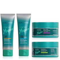 Kit Lowell Cacho Magico Shampoo 240ml Mascara Creme Gelatina