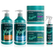 Kit Lowell Cacho Magico Shampoo 500ml Mascara, Creme, Gelatina e Ativador