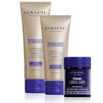 Kit Lowell Dynamic shampoo 240ml + condcionador 200ml + caps 16g