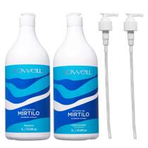 Kit Lowell Extrato de Mirtilo Shampoo 100ml e Condicionador 1000ml + Válvulas Pump