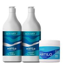 Kit Lowell Extrato De Mirtilo Shampoo Condicionador Máscara