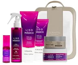 Kit Lowell Liso Mágico Completo 5 Produtos, Brinde Máscara Protect Care 48g e Necessaire Kit Lowell Liso Mágico Completo 5 Produtos, Brinde Máscara Protect Care 48g e Necessaire
