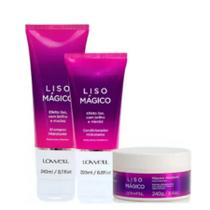Kit Lowell Liso Mágico Shampoo, Condicionador e Máscara Antifrizz