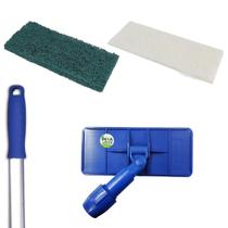 Kit LT Suporte Limpa Tudo Para Limpeza de Cantos + Cabo 1.4 Metros Ergonômico + Fibra Verde Multiuso Piso + Macia Branca Kit LT Suporte Limpa Tudo Para Limpeza de Cantos + Cabo 1.4 Metros Ergonômico + Fibra Verde Multiuso Piso + Macia Branca