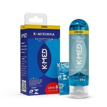 Kit Lubrificante Íntimo K-Med Ice 50g e Camisinha K-misinha Extralubrificada 8un