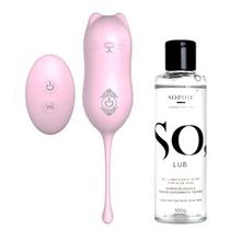 Kit Lubrificante Íntimo So Lub 100g Sophie Sensual Feelings + Bullet Recarregável Miaou Rosa com Controle S-Hande