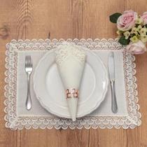 Kit Lugar Americano Indonésia Renda Inglesa 35cm X 50cm 2 Peças Argivai - Prata Kit Lugar Americano Indonésia Renda Inglesa 35cm X 50cm 2 Peças Argivai - Prata