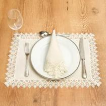 Kit Lugar Americano Java Renda Inglesa 35cm X 50cm 2 Peças Argivai - Pérola