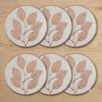 Kit Lugar Americano Leaf EVA (6 Peças) Rosê Kit Lugar Americano Leaf EVA (6 Peças) Rosê