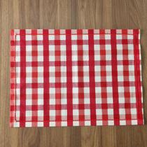 Kit Lugar Americano Xadrez Vermelho Retangular 02 Peças